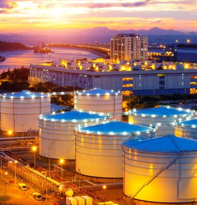 oil tank at night oil tank at night